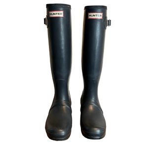Hunter Tall Navy Rain Boots